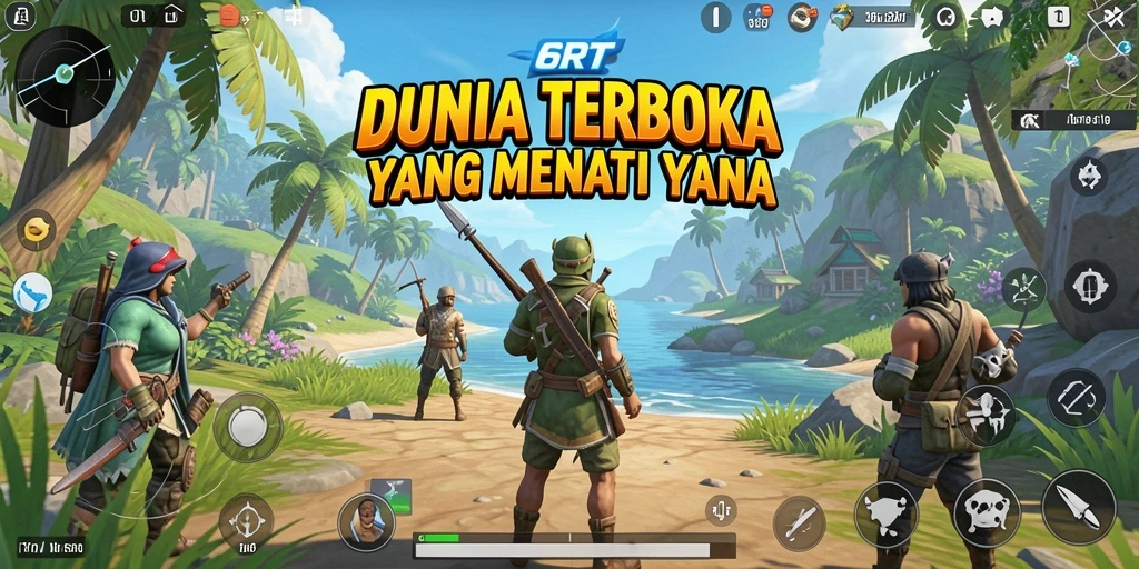 Screenshot gameplay 6RT menampilkan eksplorasi dunia terbuka yang menakjubkan.