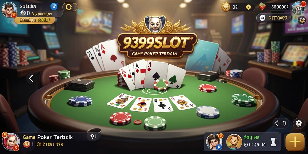 Tampilan utama 9399SLOT menampilkan gameplay poker yang mendebarkan.