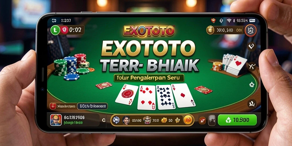 Screenshot gameplay EXOTOTO yang menampilkan momen seru saat bermain poker.