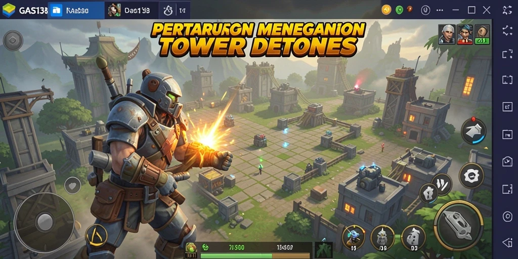 Tampilan screenshot GAS138 menampilkan suasana menegangkan dalam gameplay Tower Defense.