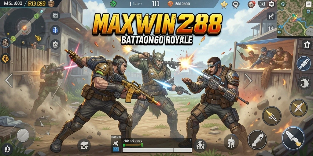 Tampilan gameplay seru di arena pertempuran Battle Royale.