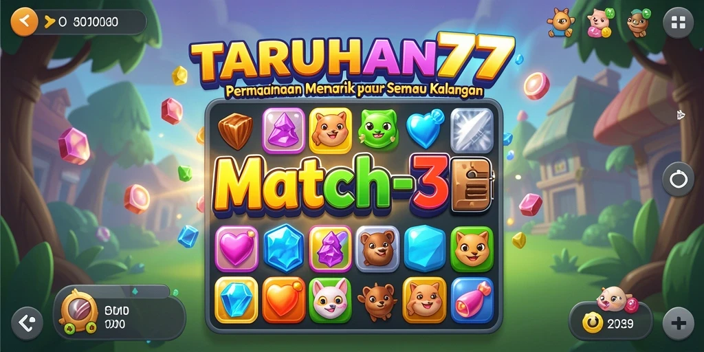 Tangkapan layar TARUHAN77 menampilkan serunya permainan Match-3.